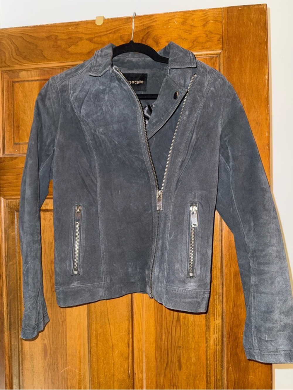 EUC Bagatelle gray suede moto jacket size small (runs small)